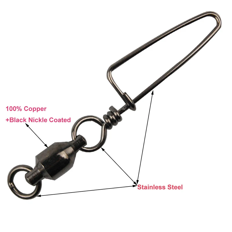 Рыбалка шарикоподшипник Вертлюги кольцо линии разъем оснастка Coastlock нержавеющая сталь