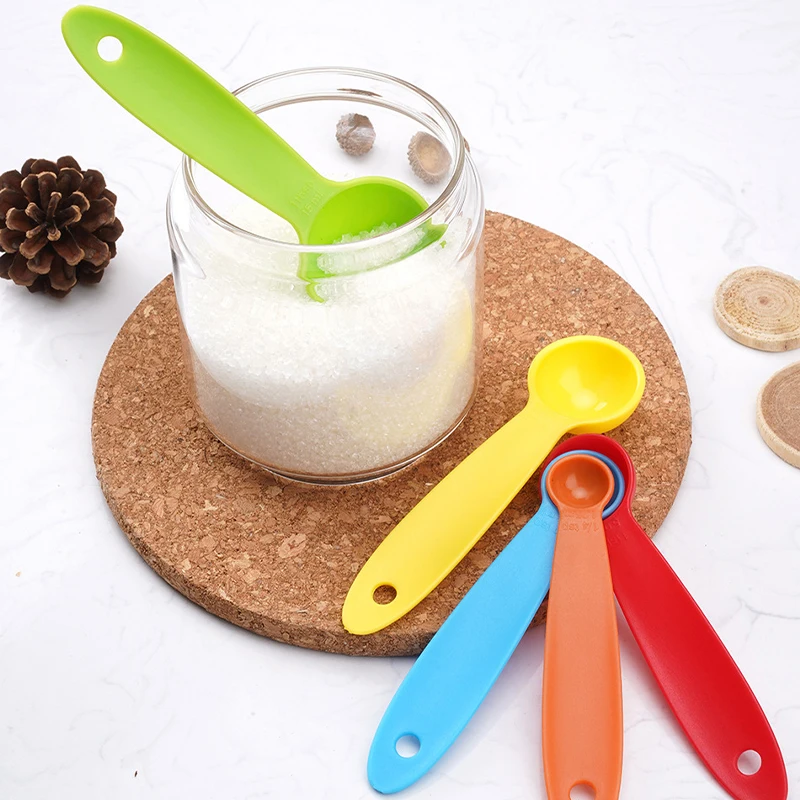 5Pcs/set Mini Measuring Spoon Set Stackable Plastic Baking Measuring Tool Colorful Spoon Measuring Set Tools For Baking Coffee