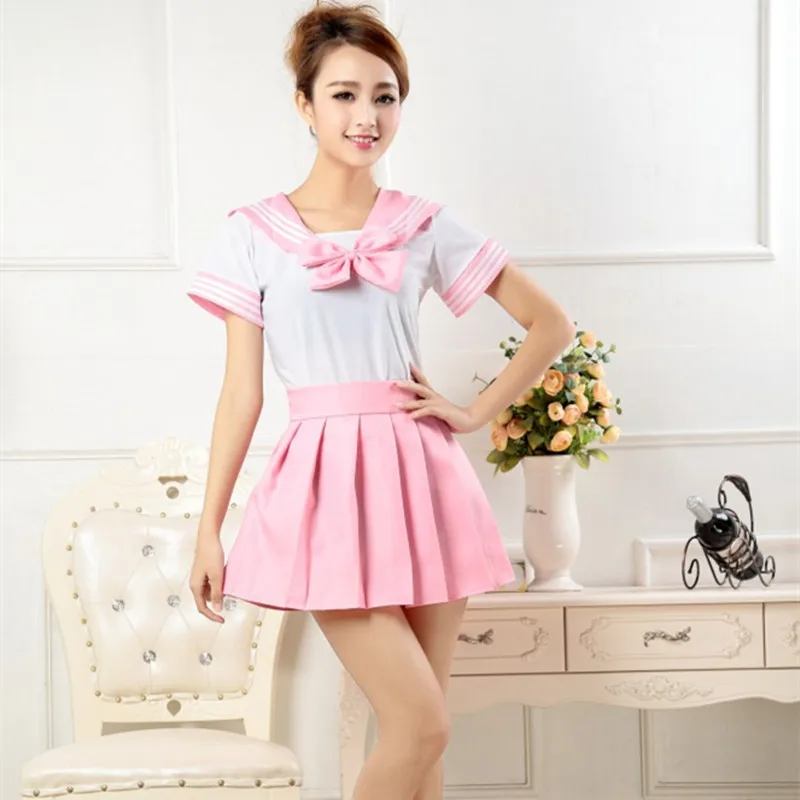Японская Корейская версия JK костюм женская школьная форма старшеклассница Темно-Синие Косплей костюмы студенческие девушки плиссированная юбка - Цвет: Pink set