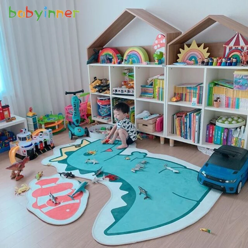 INS Baby Inner маленький динозавр милый мультяшный коврик детская комната