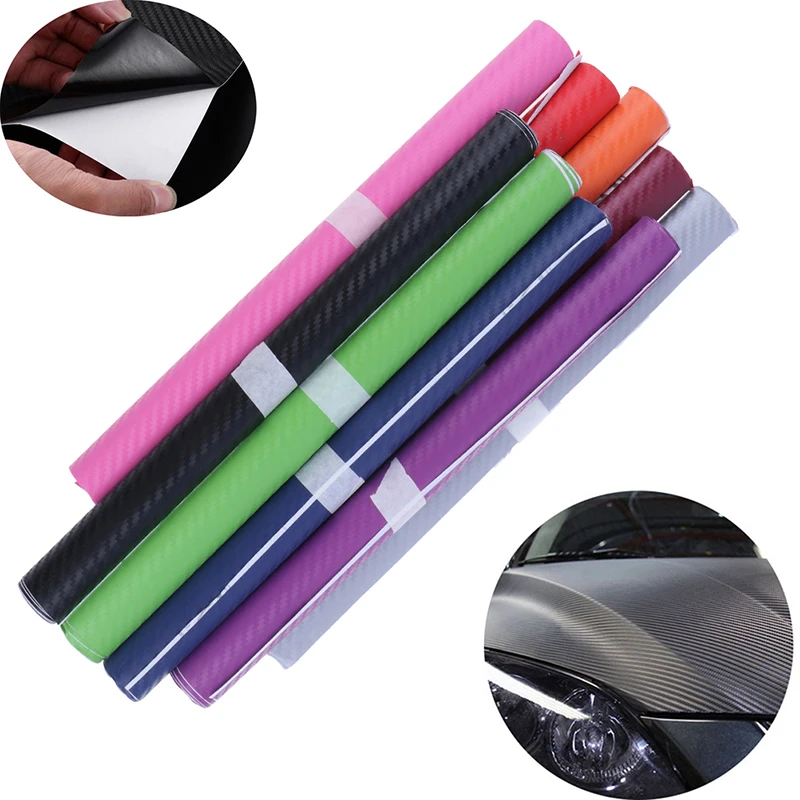 

30cmx127cm 3D Carbon Fiber Vinyl Car Wrap Sheet Roll Film Car stickers and Decals Motorcycle Car Styling Accessories Automobiles