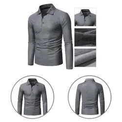Camisa polo masculina da mola da camisa do polo do outono da luva longa de fade menos todo o jogo
