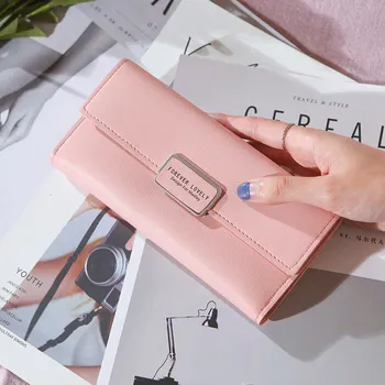 

women's PU leather hasp long wallets big capacity fashion clutch wallet card holder wallet coin purse simple designer