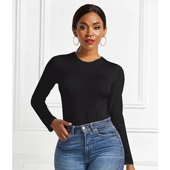 

Sexy Romper Women Bodysuit Long Sleeve Solid Streetwear Bodysuits Black Club Wear O Neck Bottoming Shirt Autumn Winter Body Top