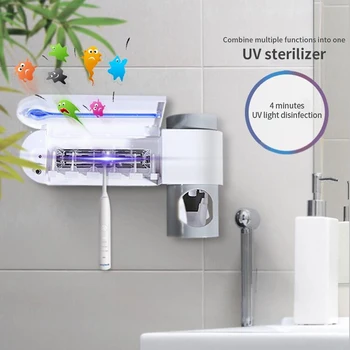 

UV Disinfection Toothbrush Rack Sterilizer Toothbrushcase Holder Disinfect Organizer Bathroom Accessories Toothpaste Squeezers