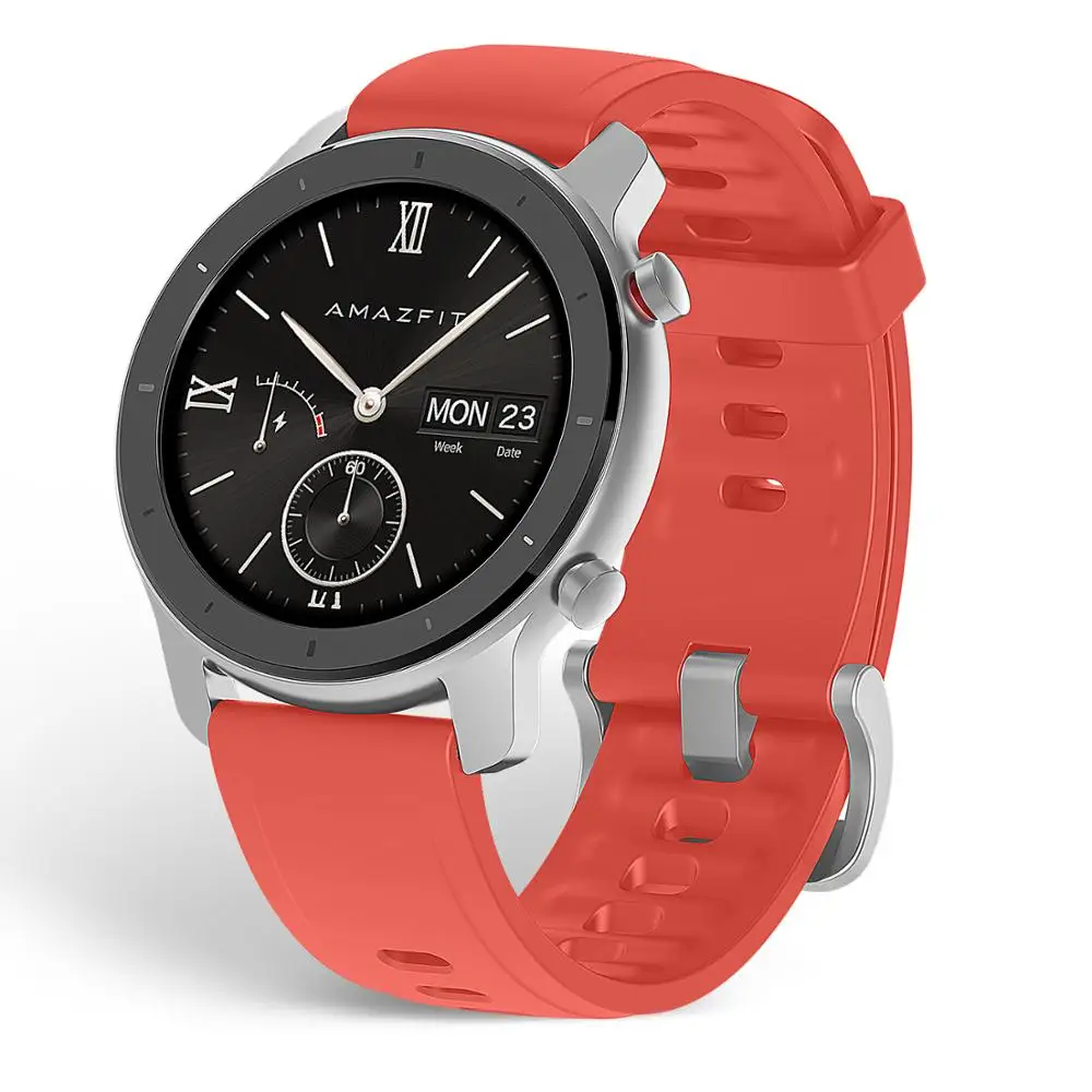 Amazfit GTR 42 мм Смарт часы gps 5ATM водонепроницаемый 24 дня Срок службы батареи 12 спортивный режим Bluetooth AMOLED экран - Цвет: 42mm Red