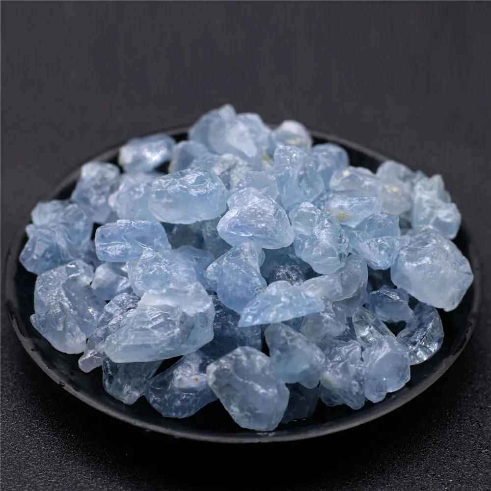 Celestite Pietre Blu Naturali - Cristalli Tumbled 50g Per Cristalloterapia E Decor