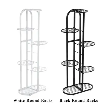 

New 6-Tiers Iron Art Tree Design Plant Stand Holder Flower Pot Rack Garden Shelf Stand Outdoor Indoor Black White