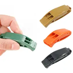 Dupla frequência de alta decibel acampamento ao ar livre ferramenta apito sobrevivência emergência