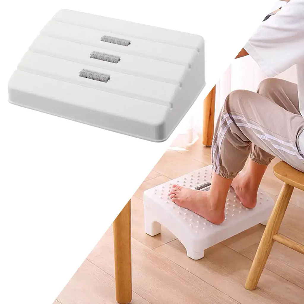 Foot Stool Portable Footrest Under Desk Help Blood Circulation of Legs Non-Skid Relieve Foot Fatigue Massage Pad for Desk Travel Airplane