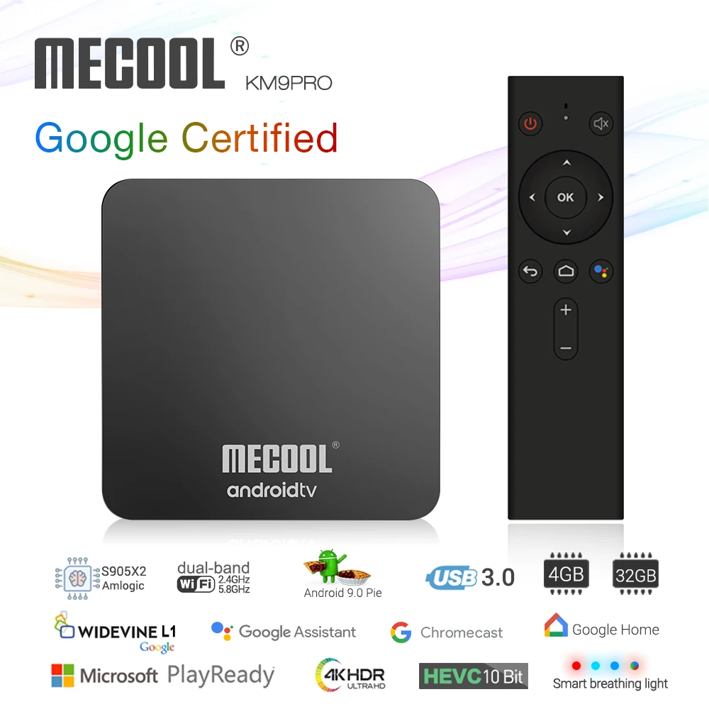 MECOOL KM9 Android 8,1 ТВ коробка 4G DDR4 32G ROM голос Управление Android USB 3,0 ТВ коробке 2. 4G/5 г Wi-Fi 4 К Smart ТВ Box Media Player тв приставка тв бокс телевизор smart tv box смарт тв приставка