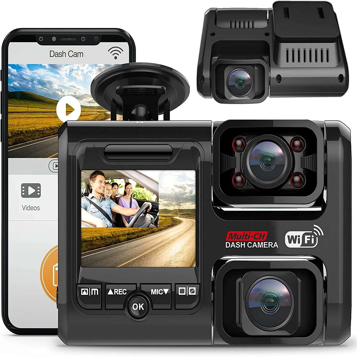 4K Dual Lens Car DVR 2160P WIFI ADAS WDR GPS Logger Novatek 96663 Chip Sony IMX323 Sensor Night Vision Camera Dash Cam Recorder