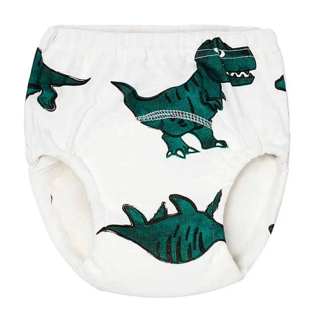 Dinosaur White Детские тренировочные штаны для унитаза, подгузники, нижнее белье для мальчиков и девочек с героями мультфильмов, хлопковые трусики, многоразовые подгузники - Color: Dinosaur White