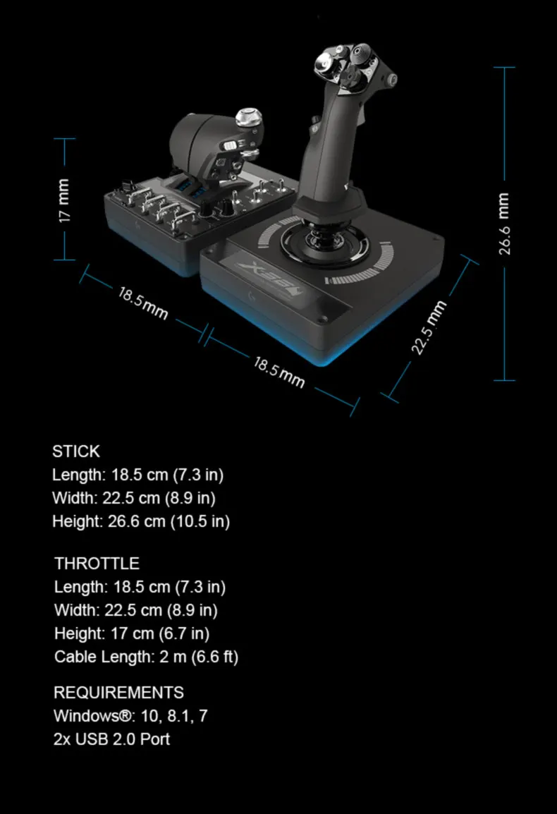 Logitech G X56 H.O.T.A.S Throttle and Joystick Flight Simulator Game  Controller for PC - Black 