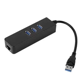 

3-Port USB 3.0 HUB With RJ45 Gigabit Ethernet Adapter 1000Mbps To PC Laptop SL