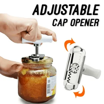 

Adjustbale Stainless Steel Jar Opener Easy Cap Lid Opening Tool Kitchen Gadgets