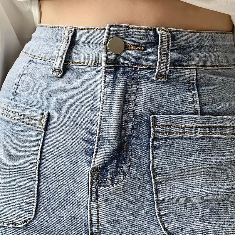 Autumn and winter new European and American style high waist stretch horn jeans women, Slim long legs solid color jeans women Autumn and winter new European and American style high waist stretch horn jeans women, Slim long legs solid color jeans women