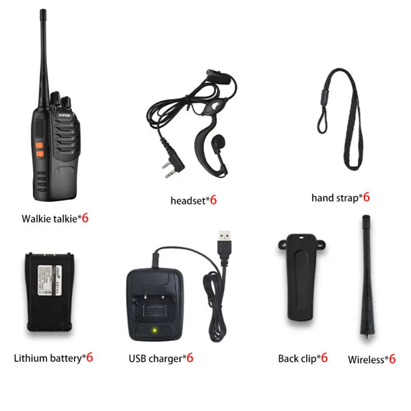 2* Walkie Talkie для BaoFeng BF-888S UHF 400-470MHZ 2Way радио 16CH большой диапазон