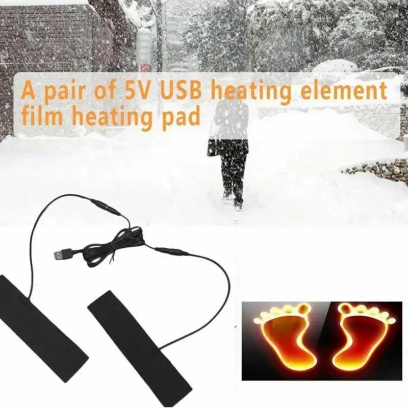 

USB Electric Winter Heating Insoles Cloth Heater USB Rechargeable Protective Warm Foot Hiking Pad Element for Clothes Seat Pet