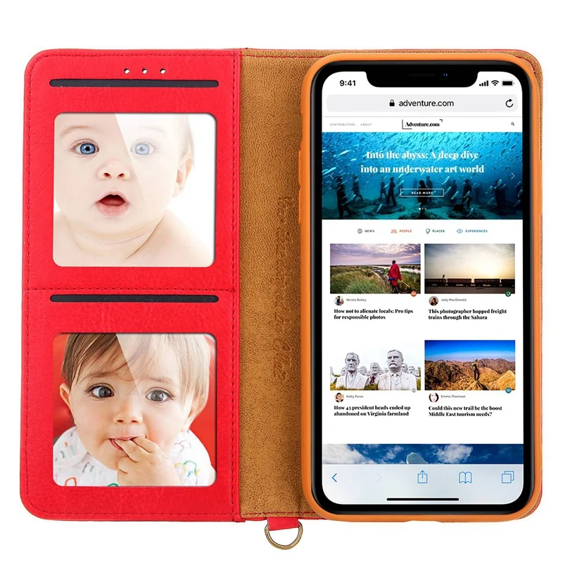 Для iPhone PU кожаный бумажник чехол для кредитных карт Coque Поддержка чехол