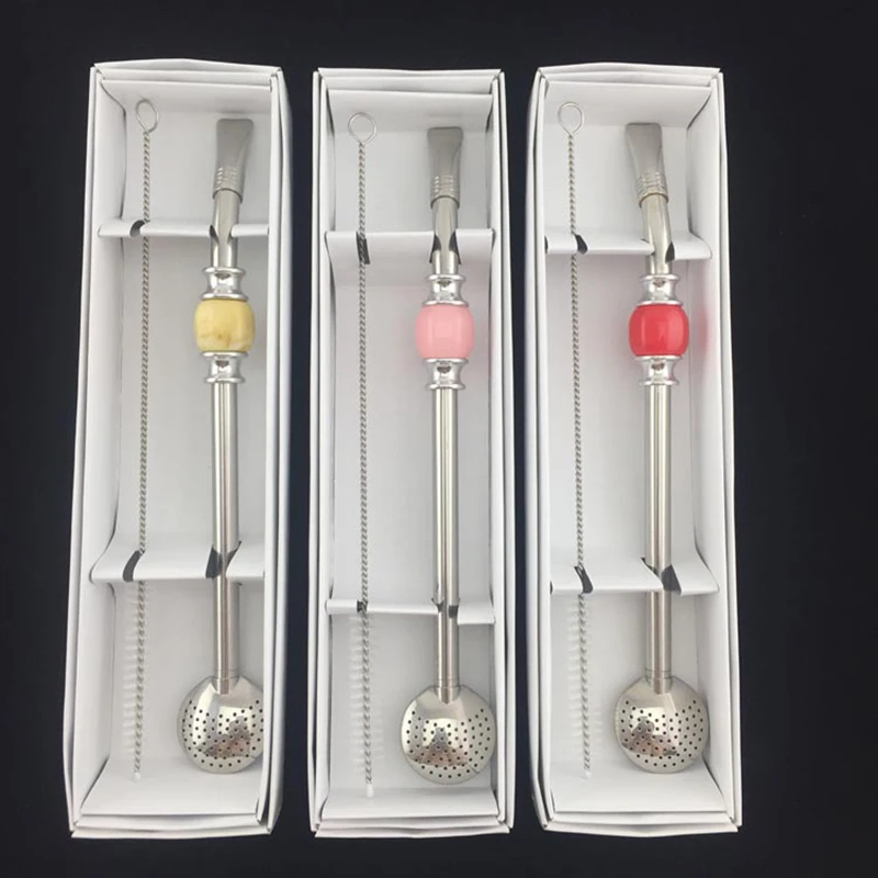 Washable Tea Tool Stainless Steel Drinking Straw Spoon Tea Filter Yerba Mate Tea Straws Bombilla Gourd Reusable Coffee Tea Tools5