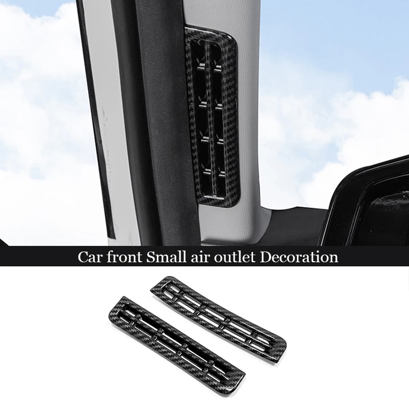 

2pcs ABS Carbon fiber Car front Small air outlet Decoration Cover Trim Styling For Hyundai Elantra CN7 Accessories 2020 2021