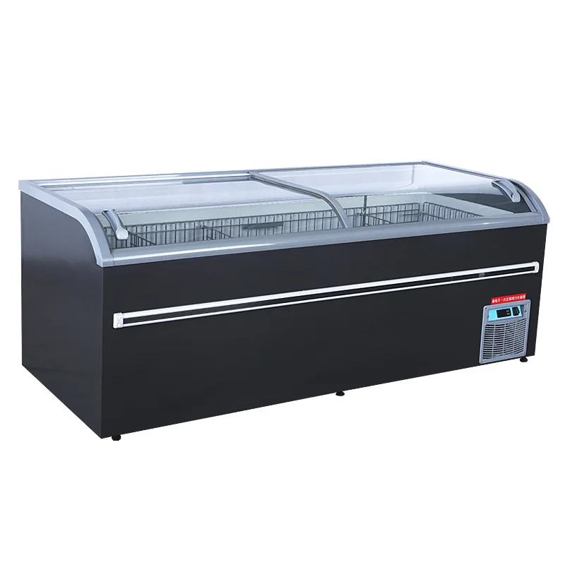 1.85m*2pcs 2.1m*2pcs 4pcs Freezers Beautiful Cheaper Meat freezer Supermarket Freezer Cabinet Island End freezer