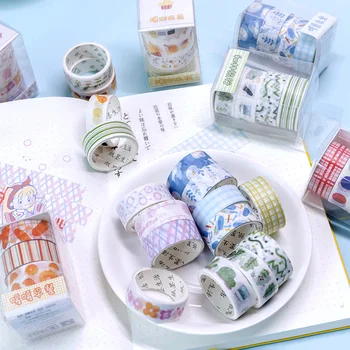 

1 set/lot DIY Japanese Paper Decorative Adhesive Tape Wave series Washi Tape/Masking Tape Stickers