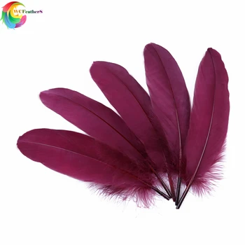

Burgundy Red Dyed Nature Goose Feathers 13-18CM for DIY Handwork Accessories Wedding Home Party Decoration Plume