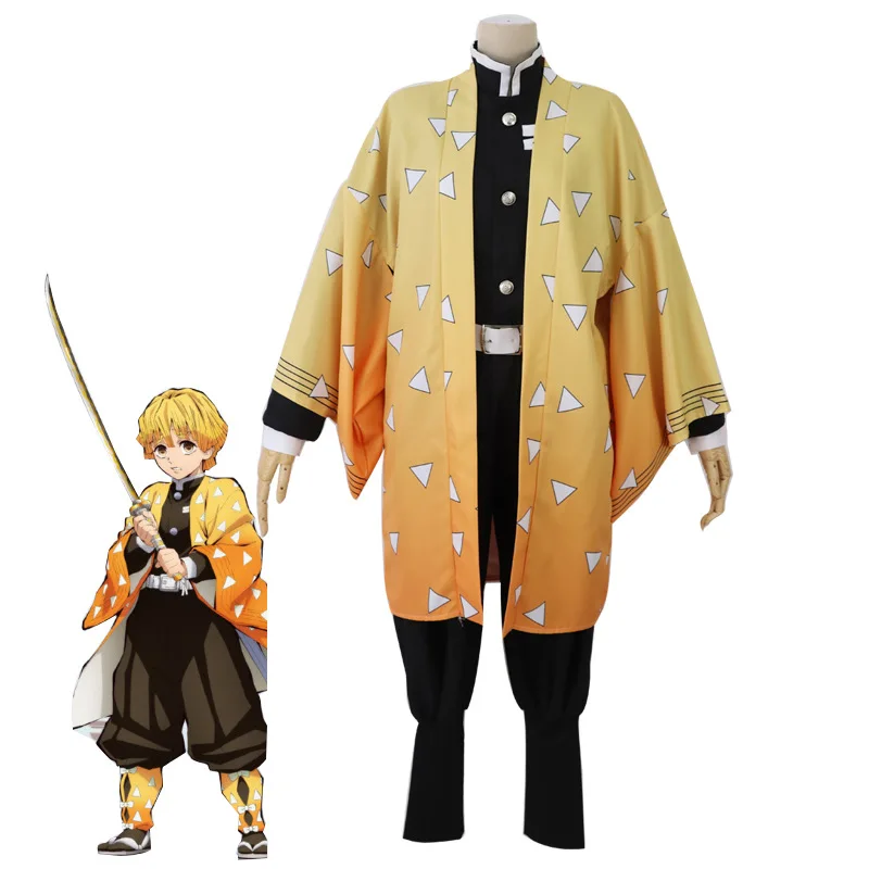 

Demon Slayer: Kimetsu no Yaiba Agatsuma Zenitsu Uniform Outfit cosplay Costumes Demon Slayer Kimono Kamado Nezuko Cosplay Wigs