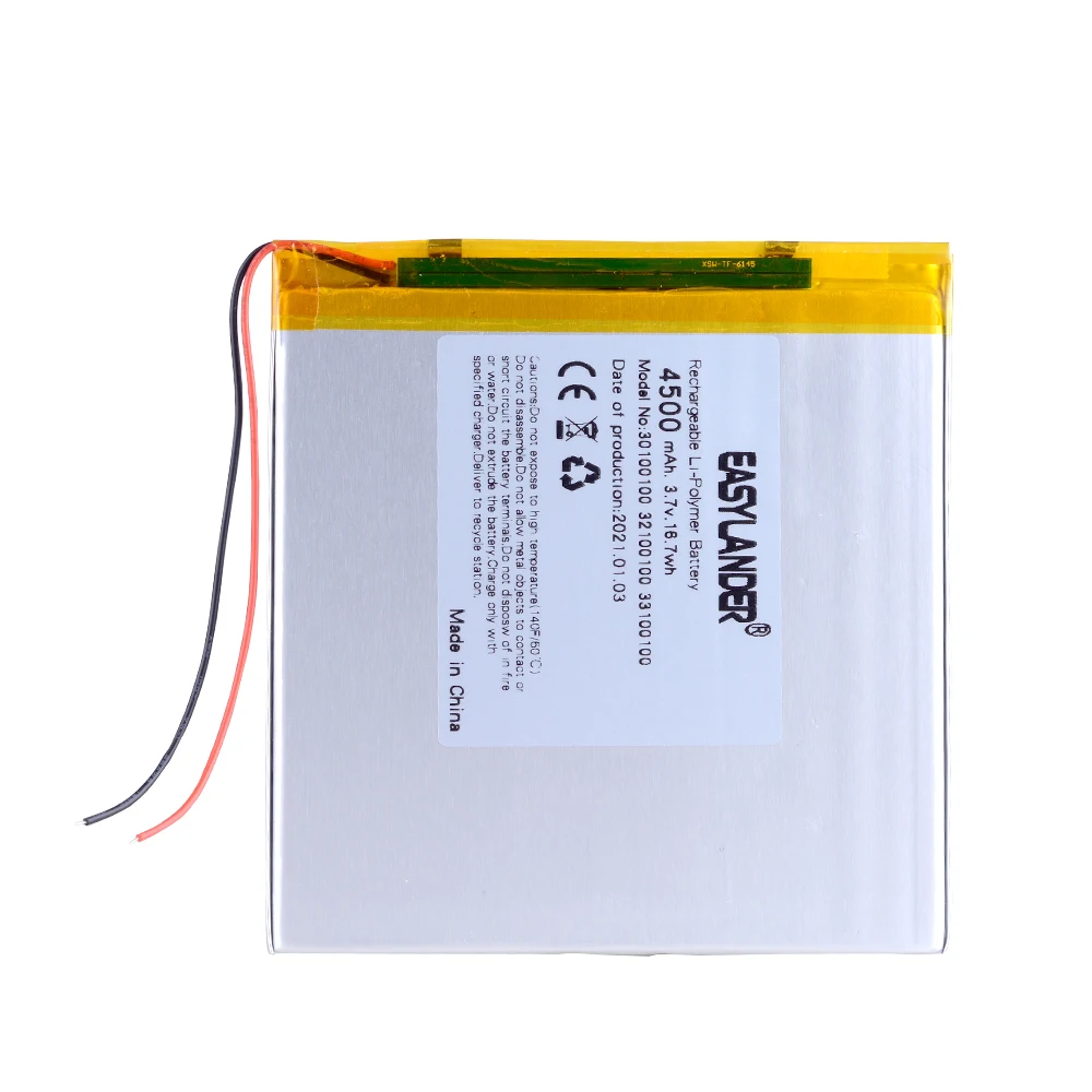 CE + Rohs 32100100 3 7 V 4500mAh литий-полимерная батарея Fr COLORbook tr 801 texet TM-7858 lrbis TZ 82 дюймов 8 9