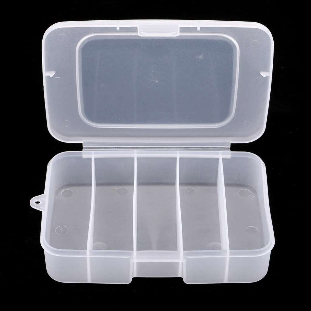 5 Cells Transparent Tackle Box Fishing Lure Bait Hook Swivel Storage Case Fishing Tackle Box Fishing Accessories Holder