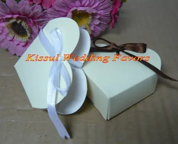 

(50 Pieces/lot) Classic Love Heart gift box for Chocolate candy box and Ivory themed Wedding souvenirs favor box gifts