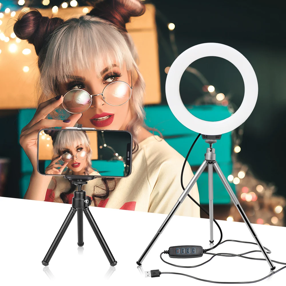 6 inch Photography Dimmable LED Video Live Studio Camera Ring Light Photo Selfie Video Light