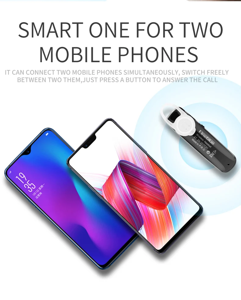 Fineblue HF88 мини беспроводная Bluetooth гарнитура стерео спортивные наушники с микрофоном для телефонов IOS Android