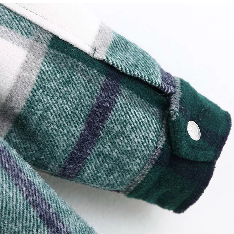 buy Women Plaid Jackets Coat Elegant Ladies Turn Down Collar Wool Blend Coats Long Sleeve Autumn Winter