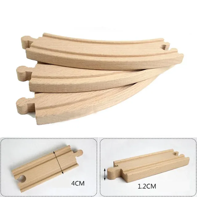 Beech Wood Track Train Toy Wooden Train Railway Track Set Accessories Assembly Toys For Children' Gift 5