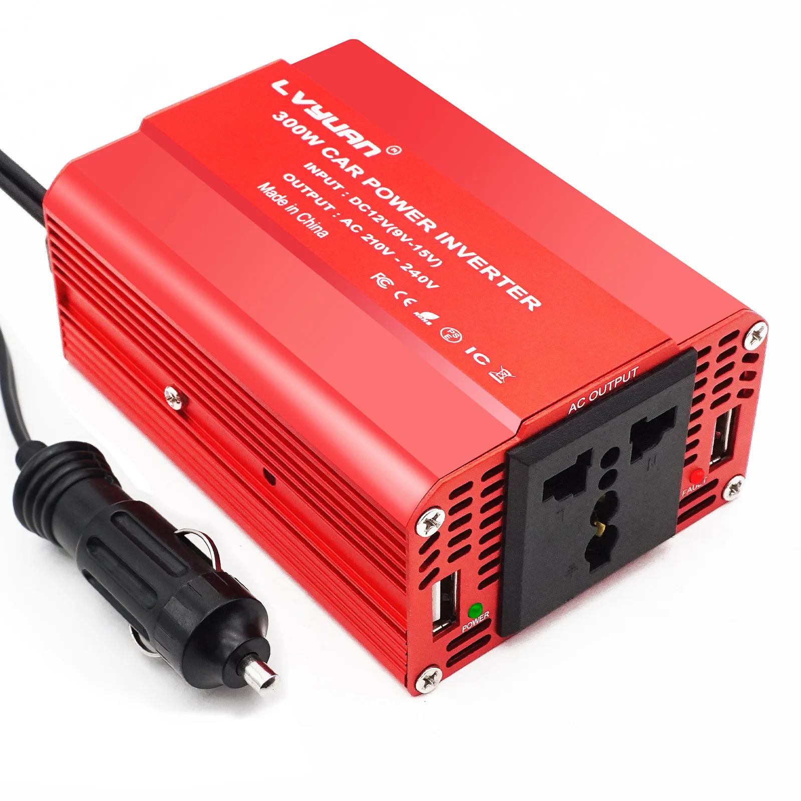 Vehicle Inverter Car Converter Inverter Car Charger Car Inverter Car Power Converter Power Inverter Car Power Inverter 300W DC 12V To AC 110V 220V 3.1A Dual USB Car Adapter Converter Auto Charger Modified Sine Wave US Socket