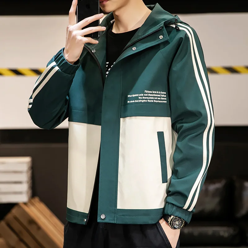 

2020 New Style Spring Clothing Tops Casual Clothes Hooded Tooling Jacket MEN'S Coat Spring And Autumn Korean-style Trend