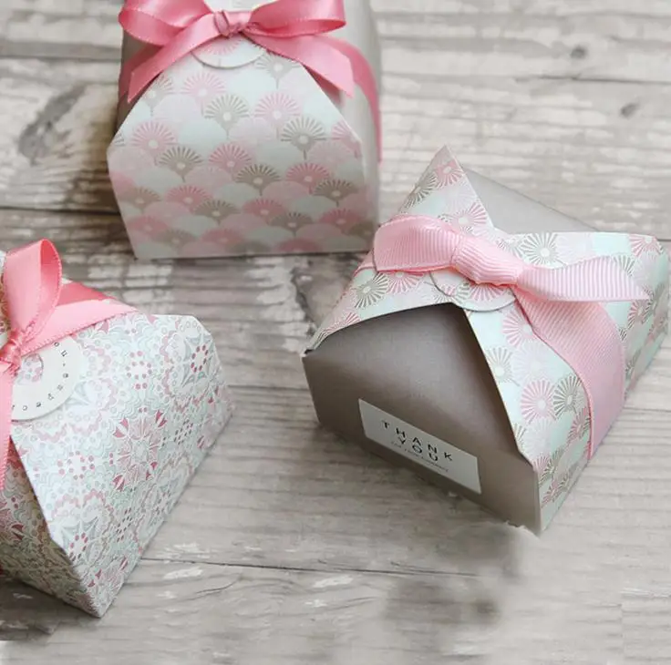 2 шт. креативные подарочные коробки с цветочным принтом и геометрическим