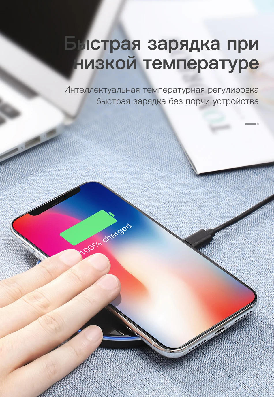 KUULAA 10 W Qi Беспроводное зарядное устройство для iPhone X/XS Max XR 8 зеркальное Беспроводное зарядное устройство для samsung S9 S10+ Note 9 8