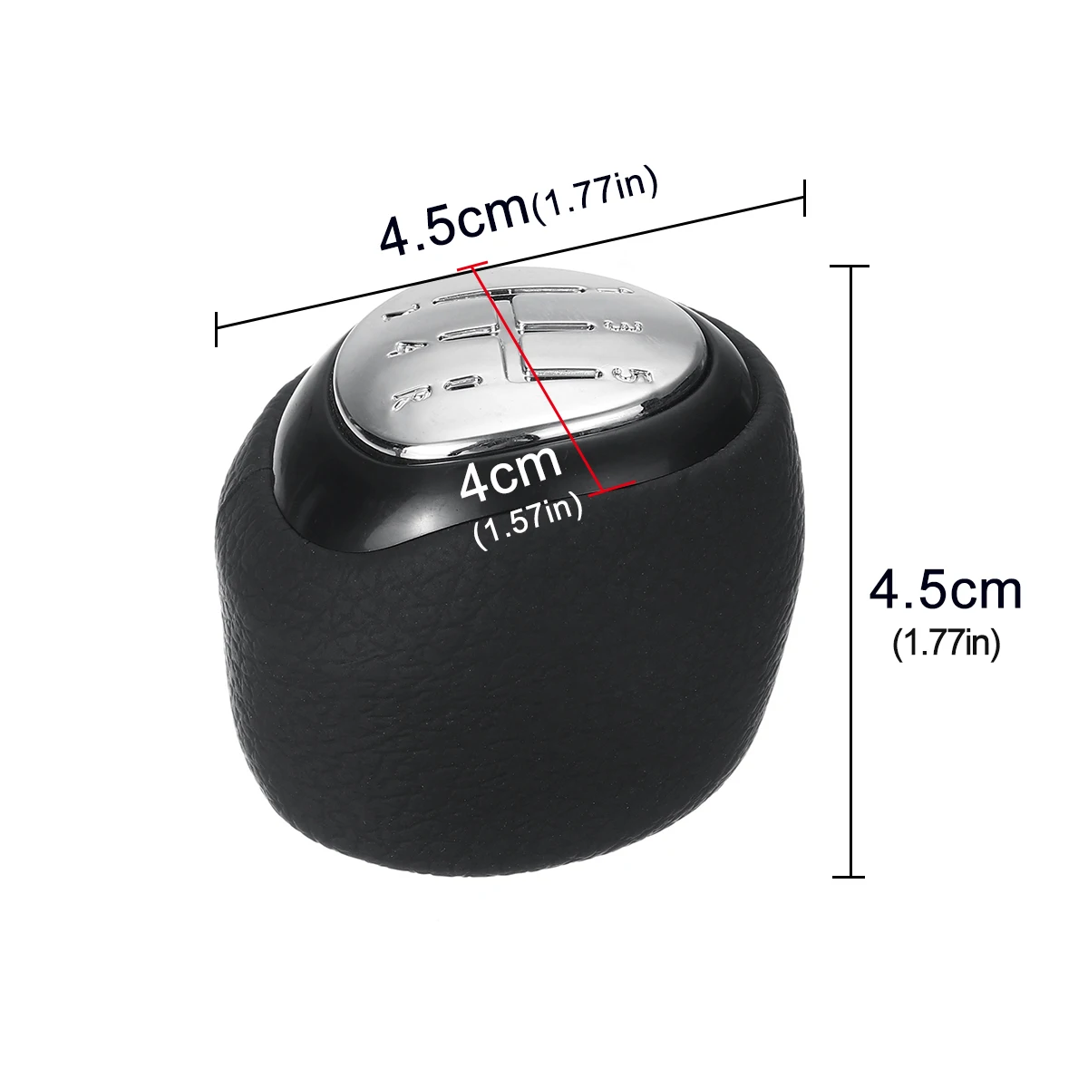 Leather 5/6 Speed Black Gear-Shift Knob Car Accessoriesr FOR SAAB 9-3 93 2003-2012 Replacement 55566206 55353898 Chrome