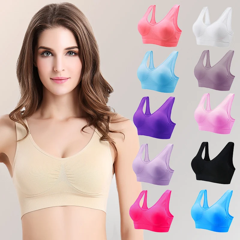 

Seamless Large Size Sports Bra Shockproof Sports Underwear Women Yoga Fitness Running Vest Summer Gym Fitness Jogging Sports Bra