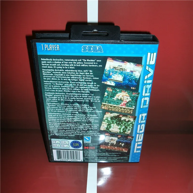Мега турриканский ЕС крышка с коробкой и руководство для sega Megadrive Genesis Видео игровой консоли 16 бит MD карты