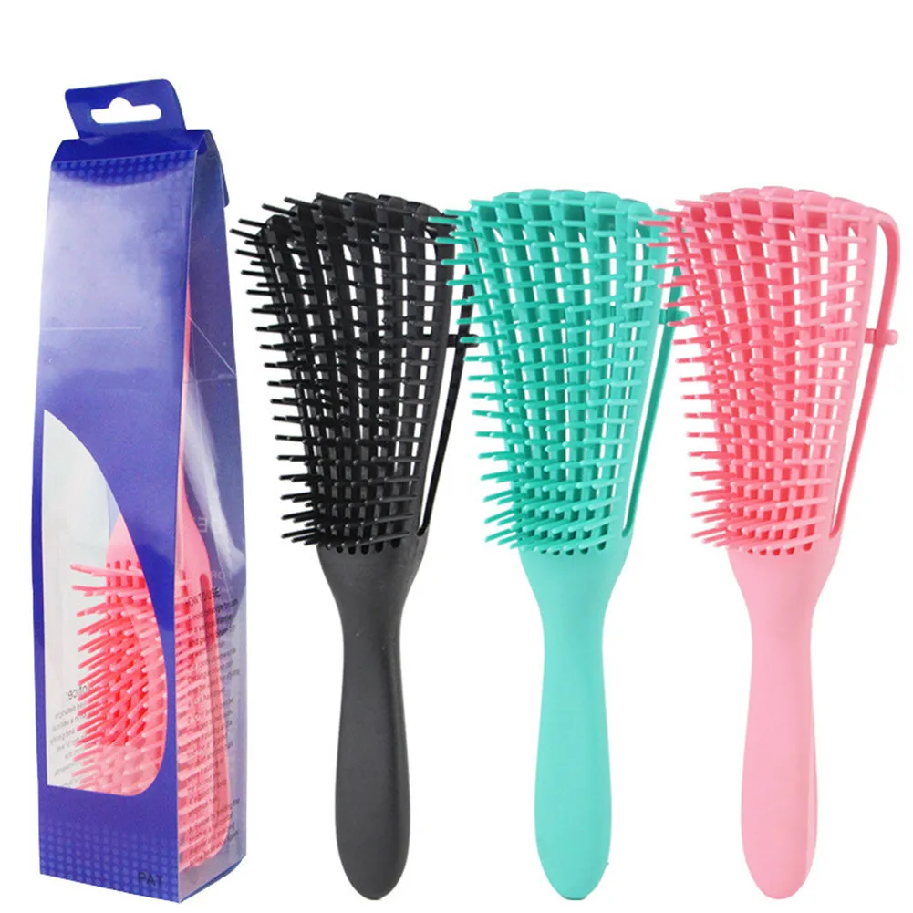 3 Color Women Hair Scalp Massage Comb Bristle ABS Hairbrush Wet Curly Detangle Hair Brush for Salon Hairdressing Styling Tools