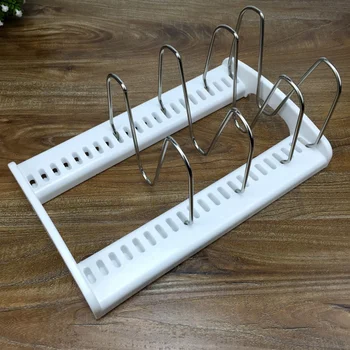 

Stainless Steel Pot Lid Rack Shelf Holder Pan Cover Cutting Board Holder Organizer Adjustable Bakeware Rack For Kitchen Storage