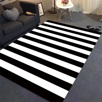 

Simple Black/White Stripes Carpets For Living Room Home Bedroom Rugs And Carpets Children Study Room Area Rug Coffee Table Mat