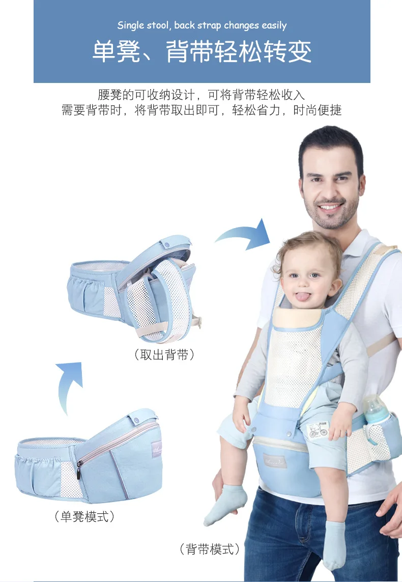 Переноска для новорожденного ребенка, сумка для переноски спереди, рюкзак для младенцев, слинг для сидения на бедре, передняя сторона, Детская накидка для путешествий 0-36 месяцев