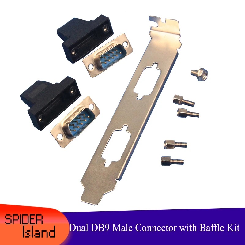 Dual-DB9-Welding-Male-DB9-Connector-Interface-DB9-2-Male-Baffle-Double ...