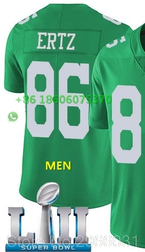 For men Супер патч A+++ Качественная мужская футболка для взрослых 86 Zach Ertz 91 fletcher cox 11 carson wentz 9 Nick Foles bowl Philadelphia - Цвет: For men